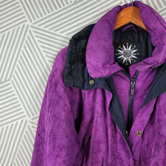 Vintage 80s 90s Havoc Ski Jacket Womens 8 Medium Winter Coat Purple - Picture 2 of 7